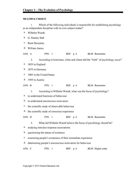 psychology chapter 1 test